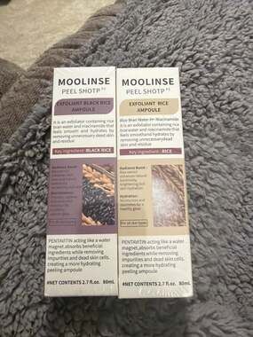 Moolinse Peel Shot PS Exfoliant Black and White Rice Ampoule Duo Set 80mL Set